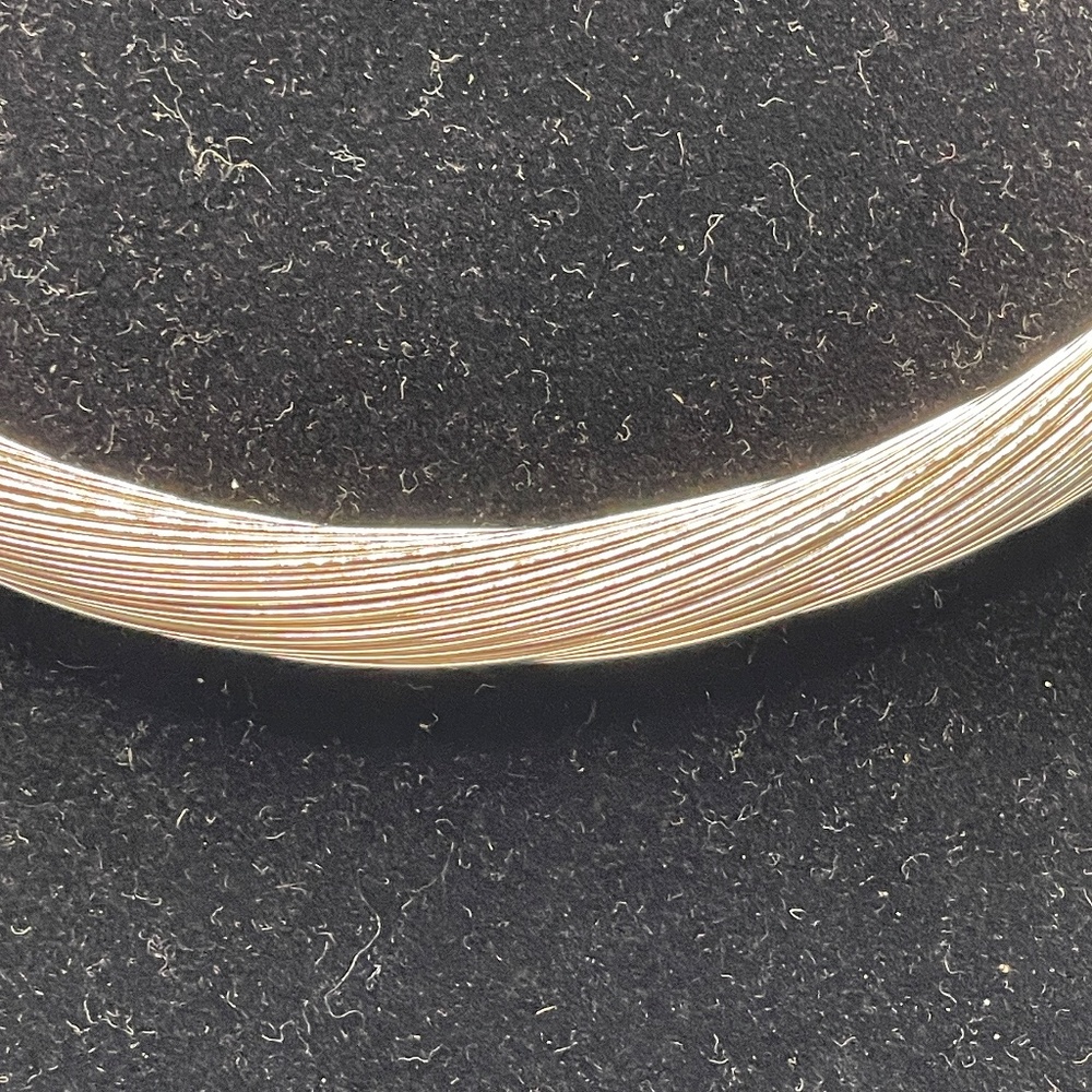 Vintage Silver Tone Twisted Wire Modernist Minimalist Choker Torque Necklace - Picture 10 of 10